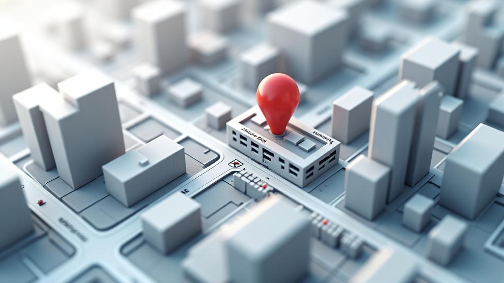 Kageboshi Lensの東京スタジオの地図上の場所。都心の現代的な建物が示されている