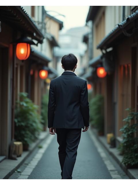 ストリートを歩く思慮深い個人のエディトリアル写真